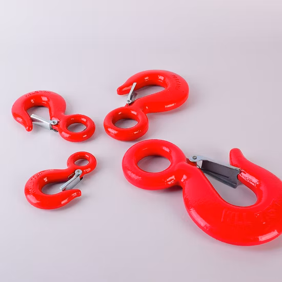 Gancho de eslinga de olho forjado gota G80 com trava fundida